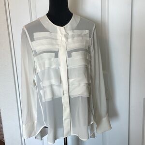 Lis Ladreida Chic Sheer Creme Women's Blouse 36